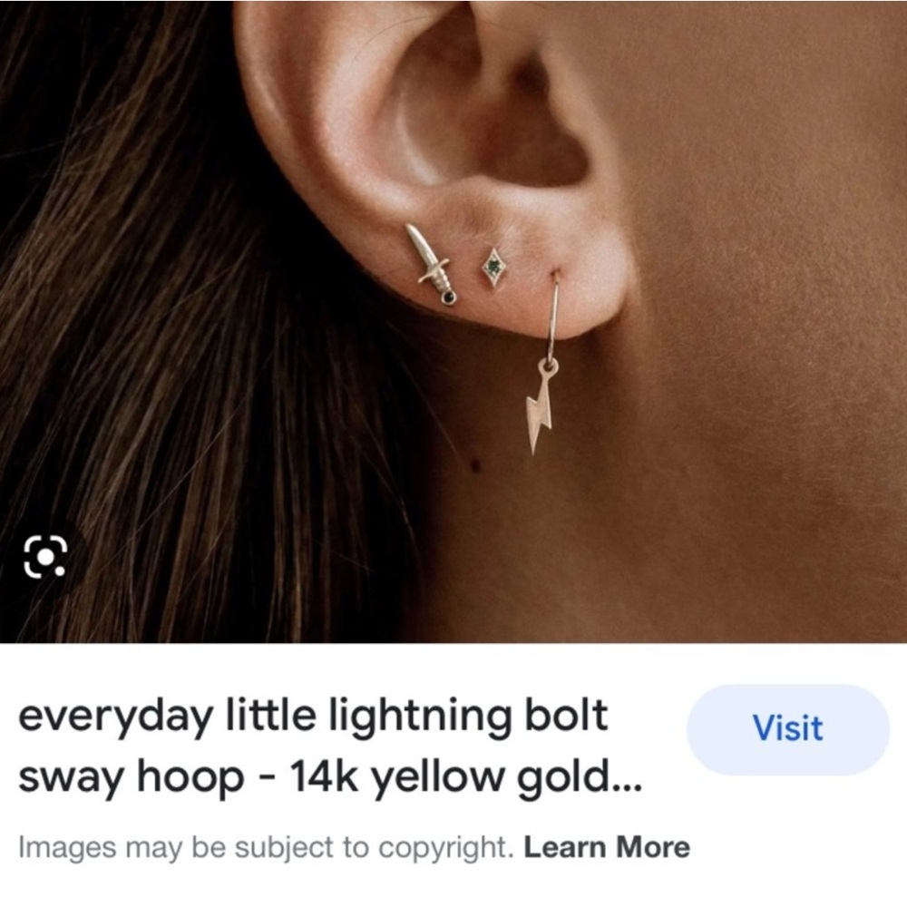 Bluboho everyday little lightening bolt sway hoop